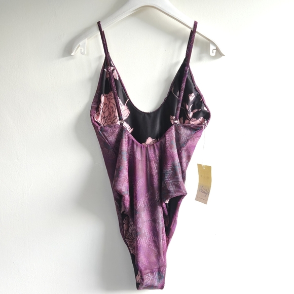 New Maaji Reversible Floral Print One Piece Swimsuit Large NWT - Picture 6 of 9